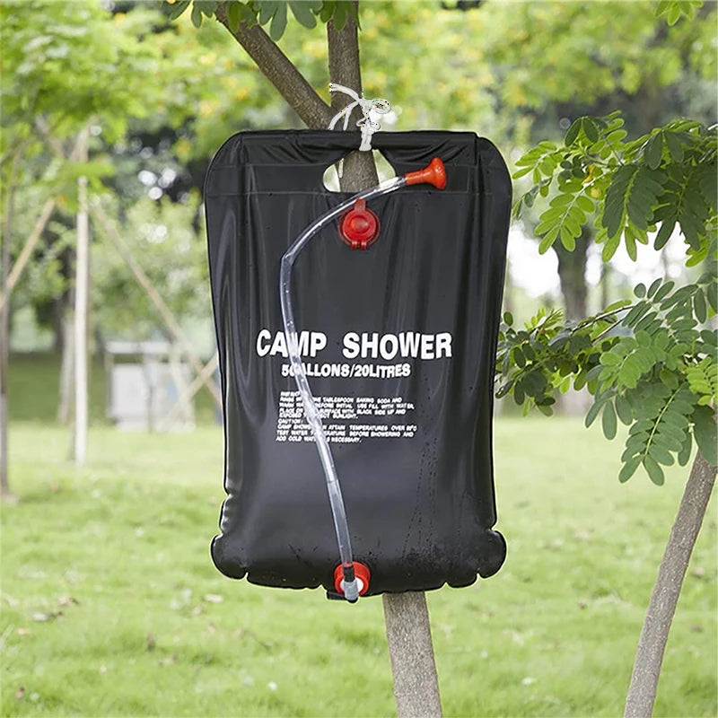 Nood- en Survival Douchezak – Zonverwarmde Campingdouche met 20L - Afneembare Slang