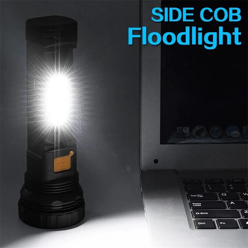 Nood LED Zaklamp, Oplaadbare USB en Zonne-energie Tactical Lamp voor Survival en Nood