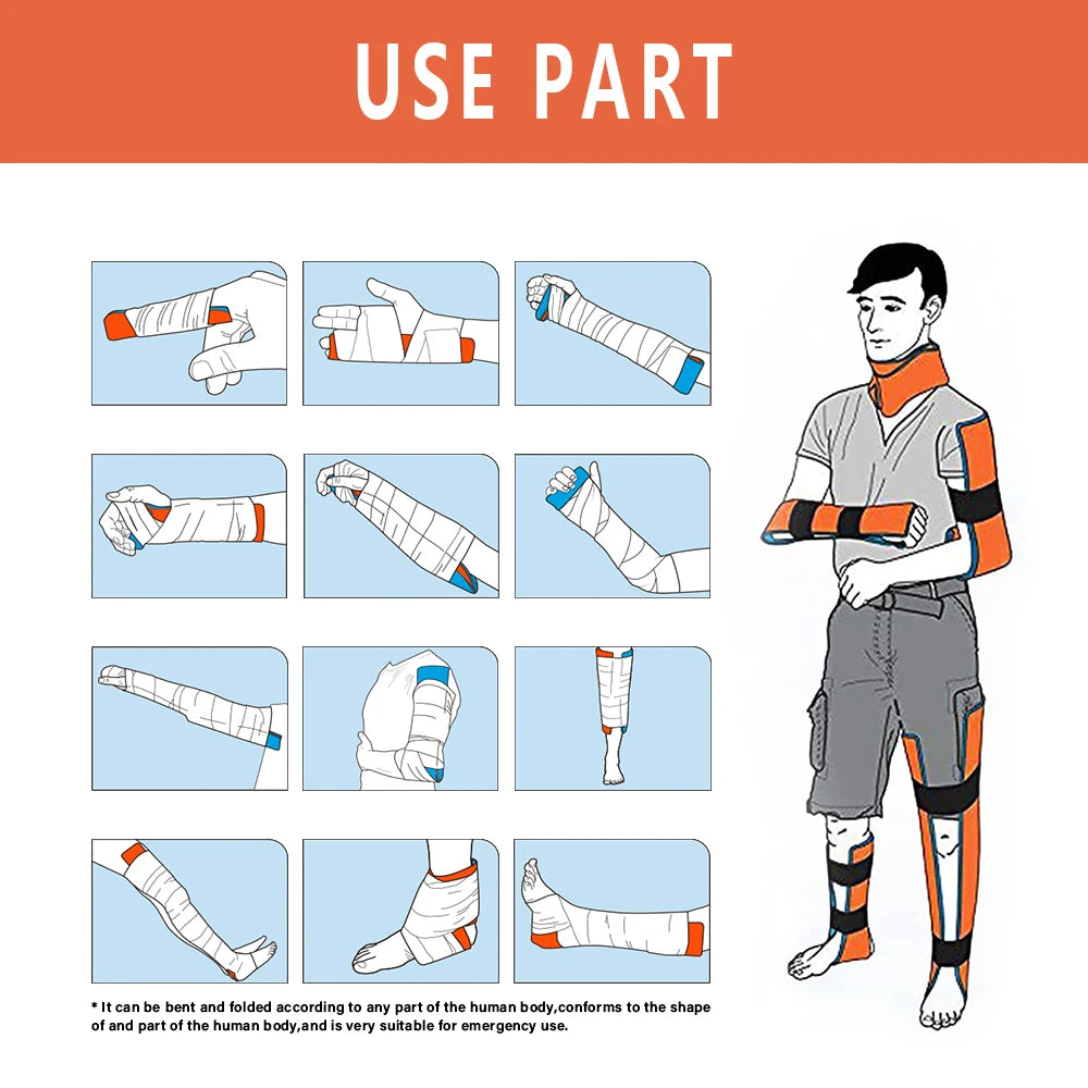 Nood Aluminium Spalk voor Eerste Hulp – Medische Fixatie voor Botbreuken en Letsels