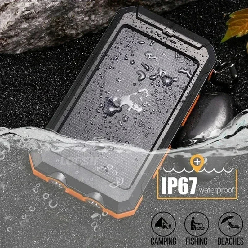 Nood Powerbank 200,000mAh met LED-lamp - Waterdicht - Zonne-oplaadfunctie - Dual USB voor Buiten