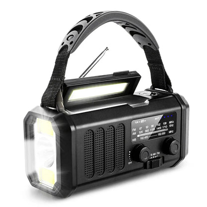Draagbare Noodradio met Powerbank 10000mAh, Zonnepaneel & SOS Alarm
