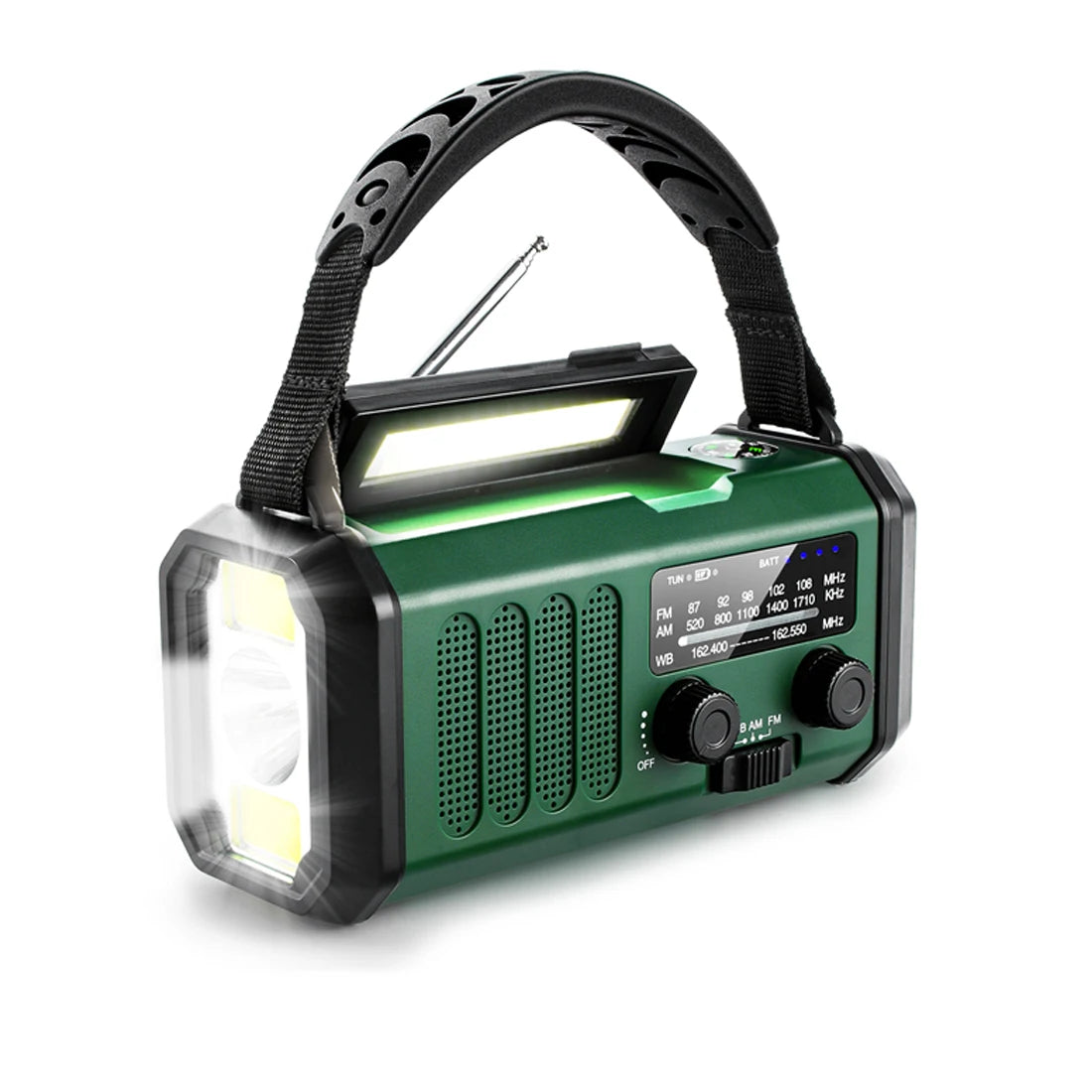 Draagbare Noodradio met Powerbank 10000mAh, Zonnepaneel & SOS Alarm