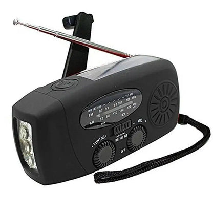 Noodradio met Solar en Handcrank, Weerberichten, Oplader en LED Zaklamp