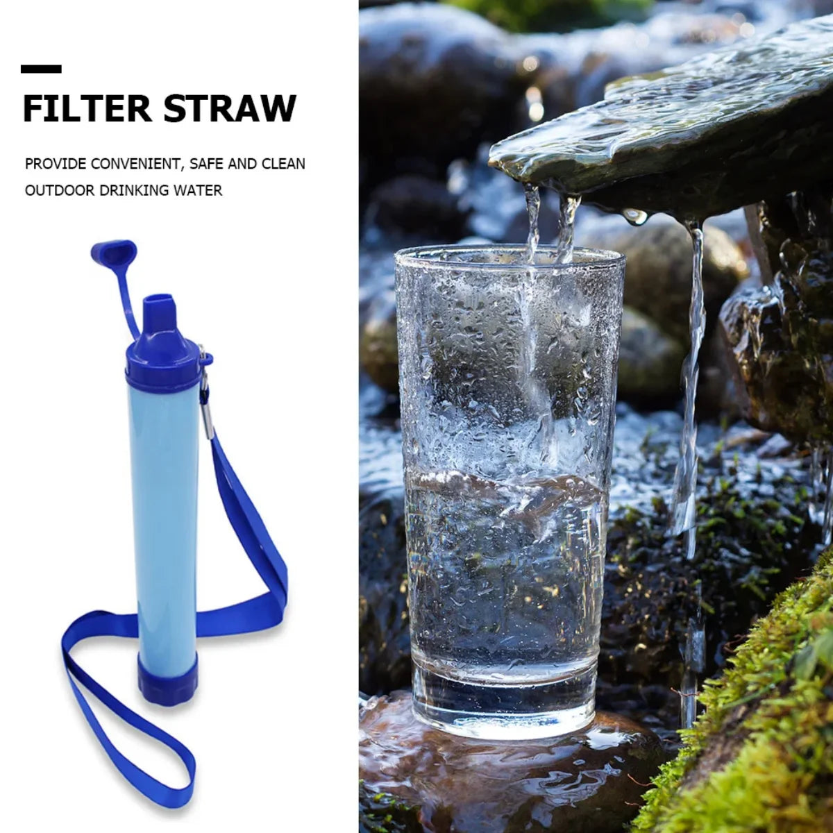 Draagbare Outdoor Waterfilter – Geschikt voor Kamperen, Hiking & Noodsituaties