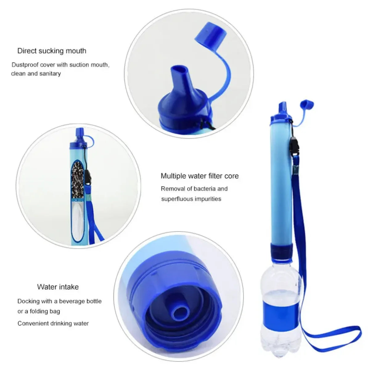 Draagbare Outdoor Waterfilter – Geschikt voor Kamperen, Hiking & Noodsituaties