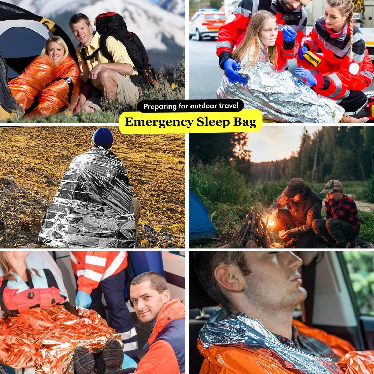 Waterdichte Nood-Slaapzak – Thermische Survival Zak voor Outdoor, Kamperen & EHBO